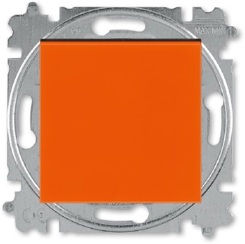 Выключатель кнопочный без рамки ABB EPJ Levit 1-кл. оранжевый/дымчатый чёрный картинка